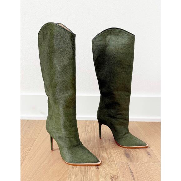 Schutz Maryana Welt Wild Pointed Toe Calf Hair High Heel Tall Boot US 5 - Picture 2 of 10